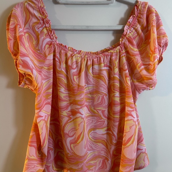 PINK ROSE • Marble Orange/Pink Top • Med • - Picture 3 of 8